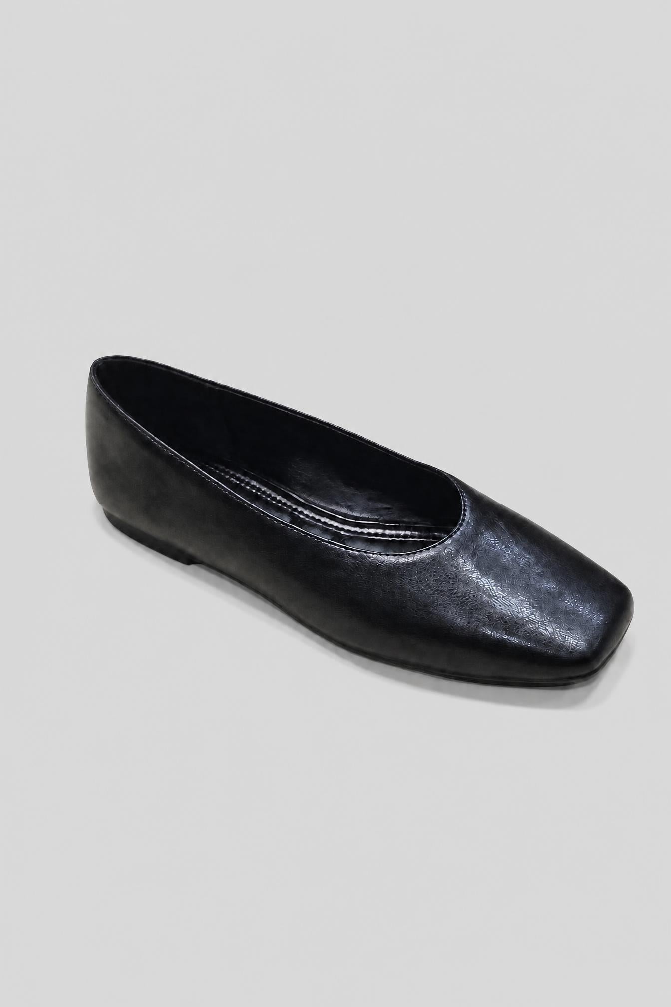 Square Toe Black Flat