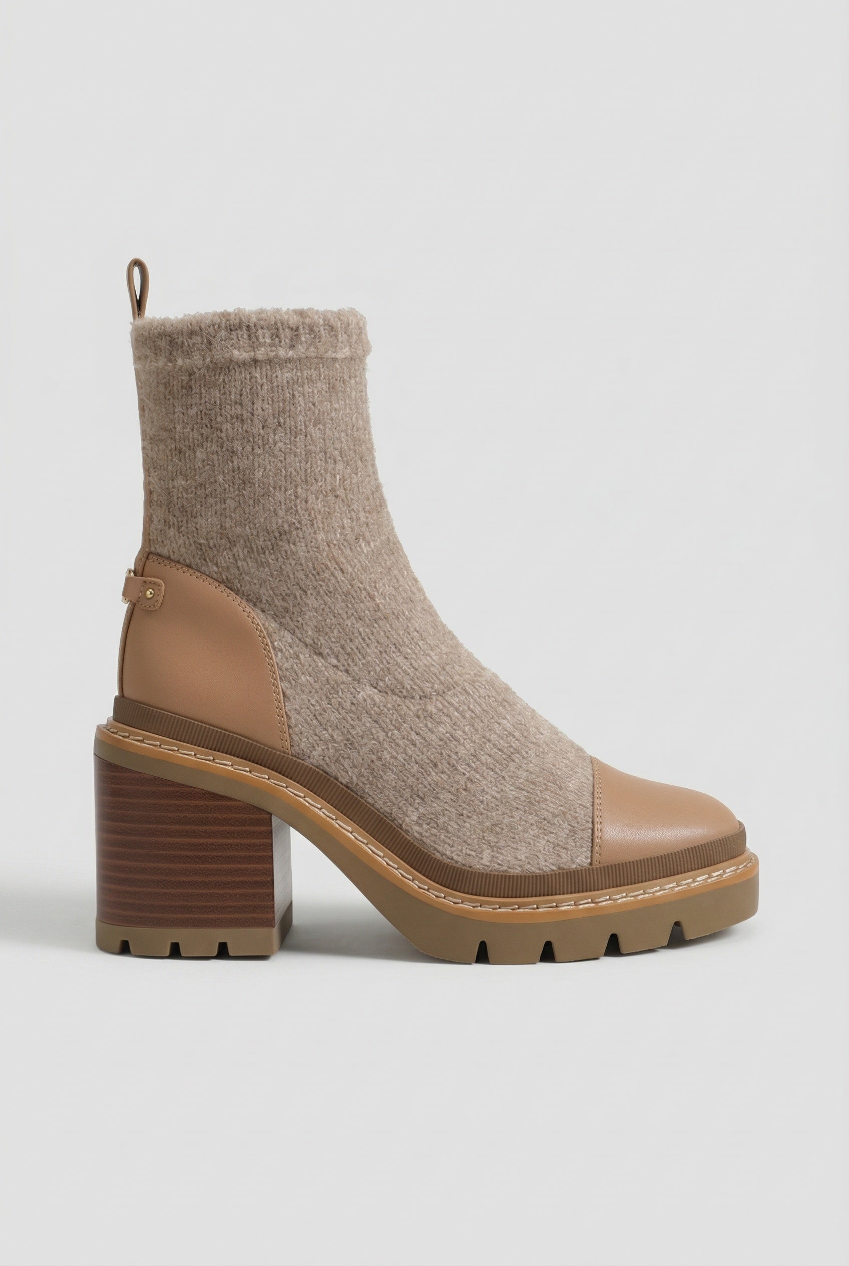 Sam Edelman Rozanna Knit Bootie Luxe Tan 7.5