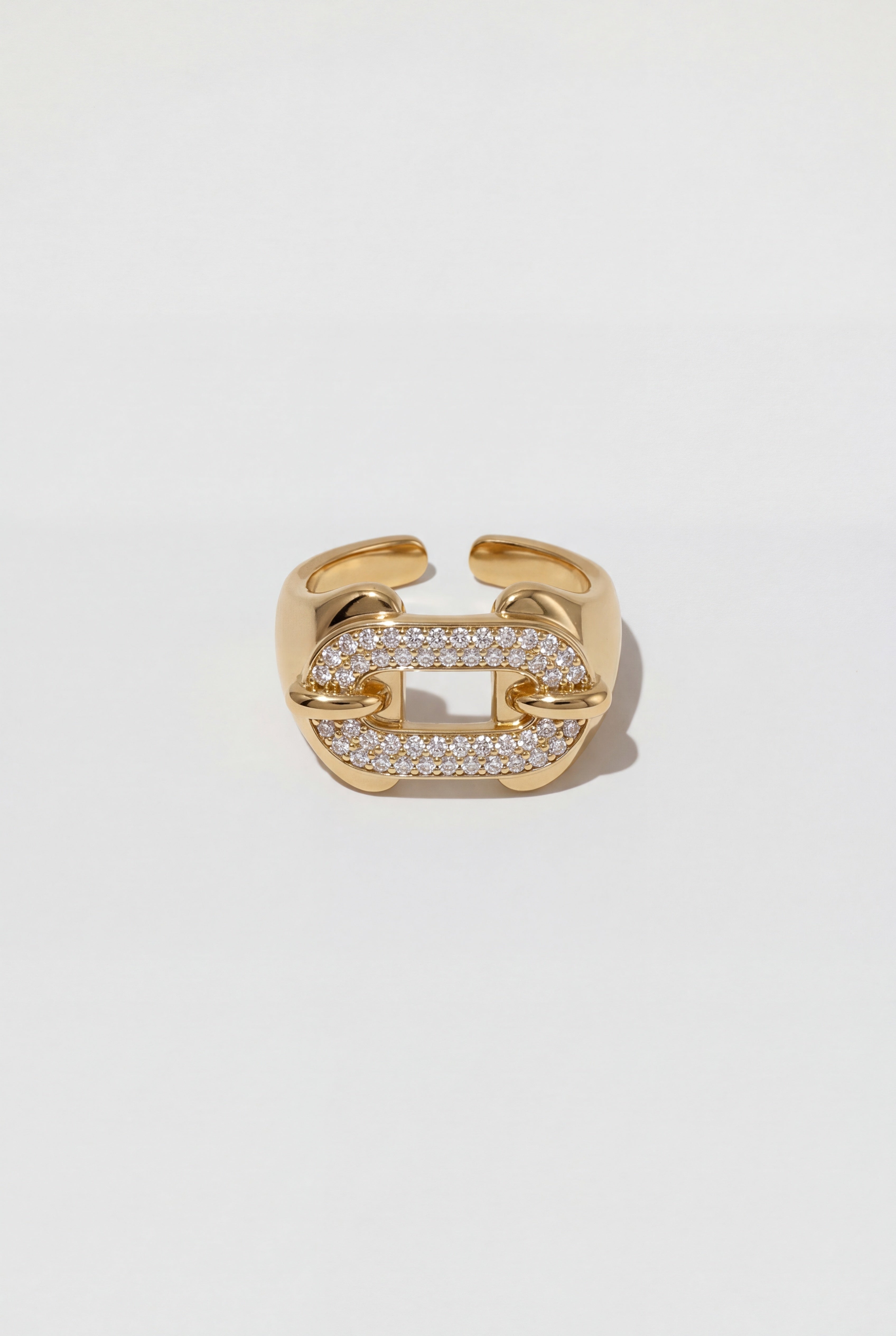 Two-Tone Pave Oval Design Ring
