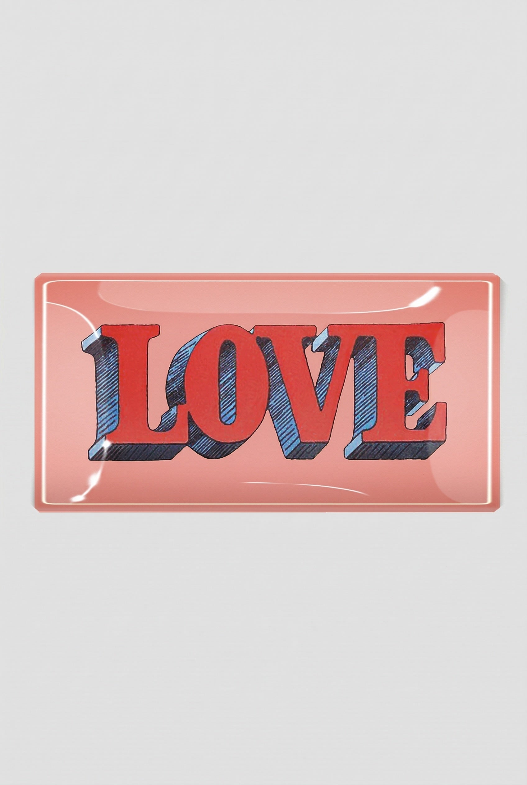 Love Vintage Text Decoupage Glass Tray