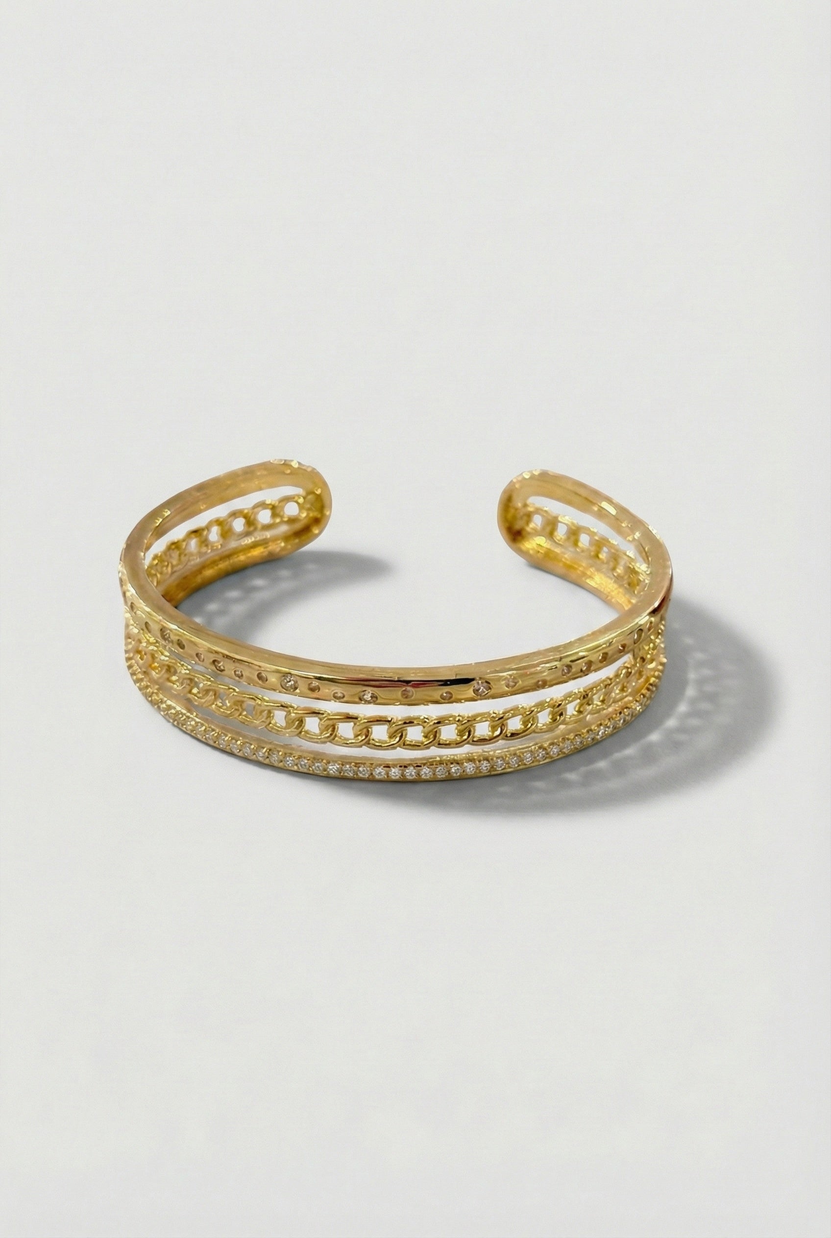 Luxe Layered Gold Chain Cuff Bracelet