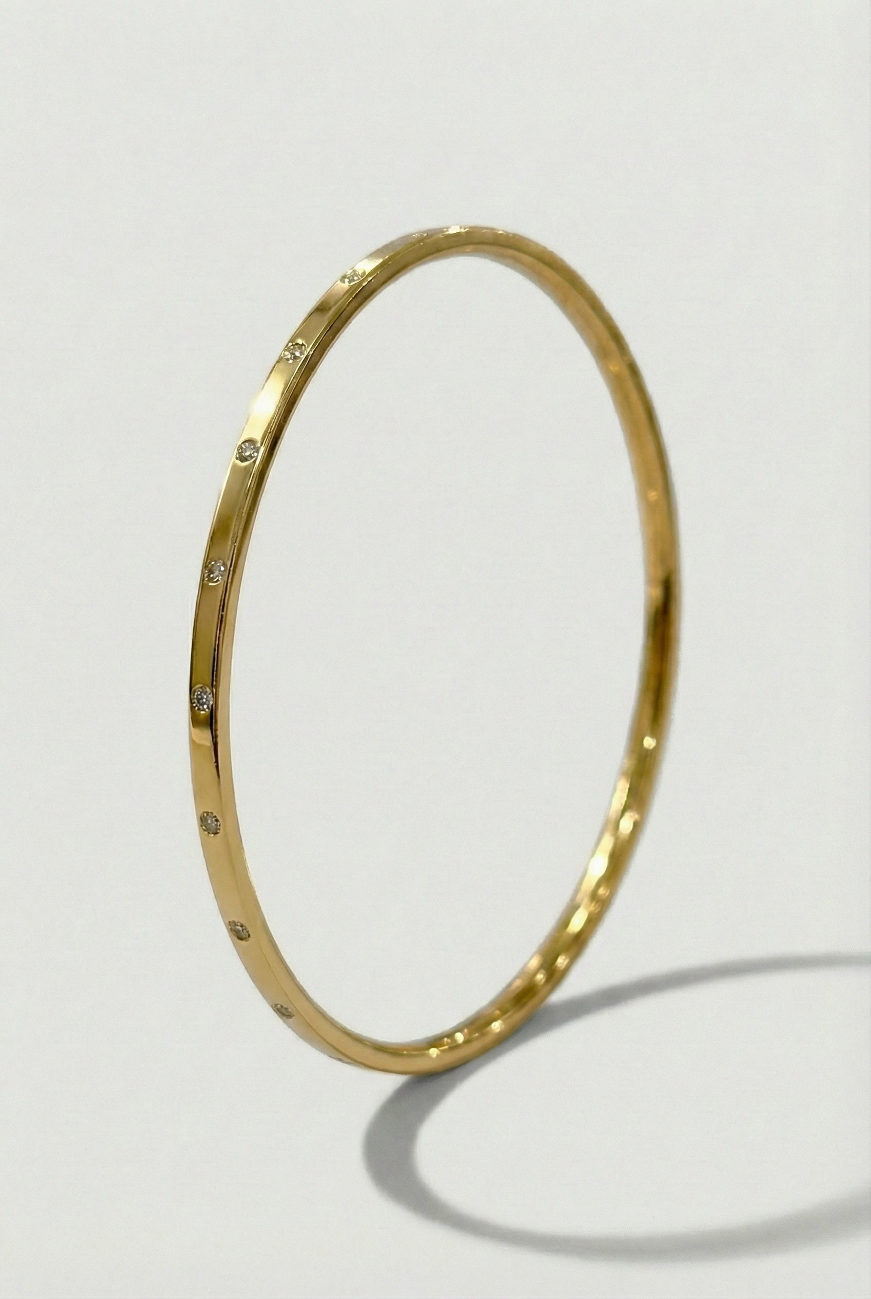 Gold Diamond-Accent Bangle