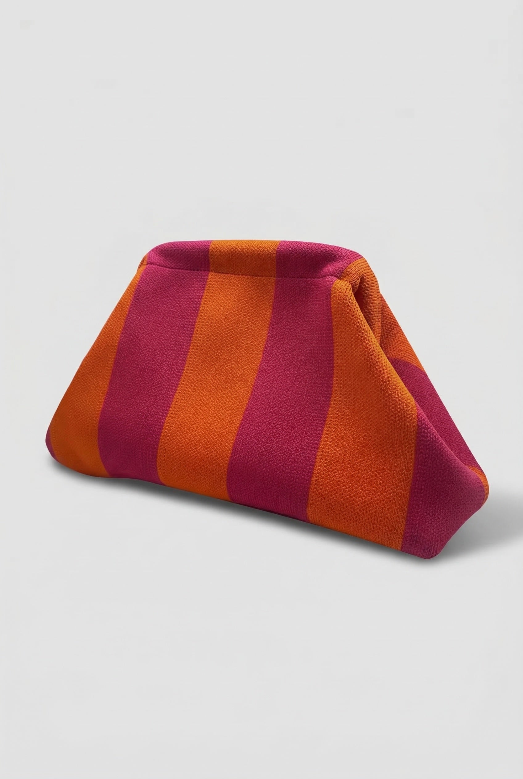Striped Knit Frame Clutch
