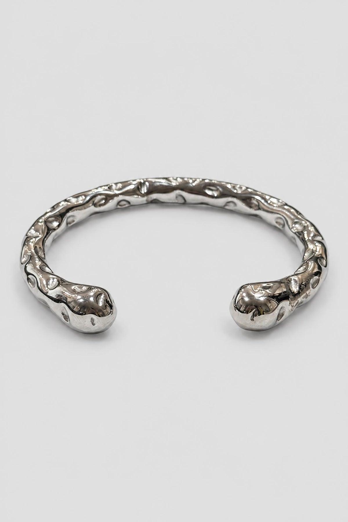 Silver Hammered Metal Bracelet