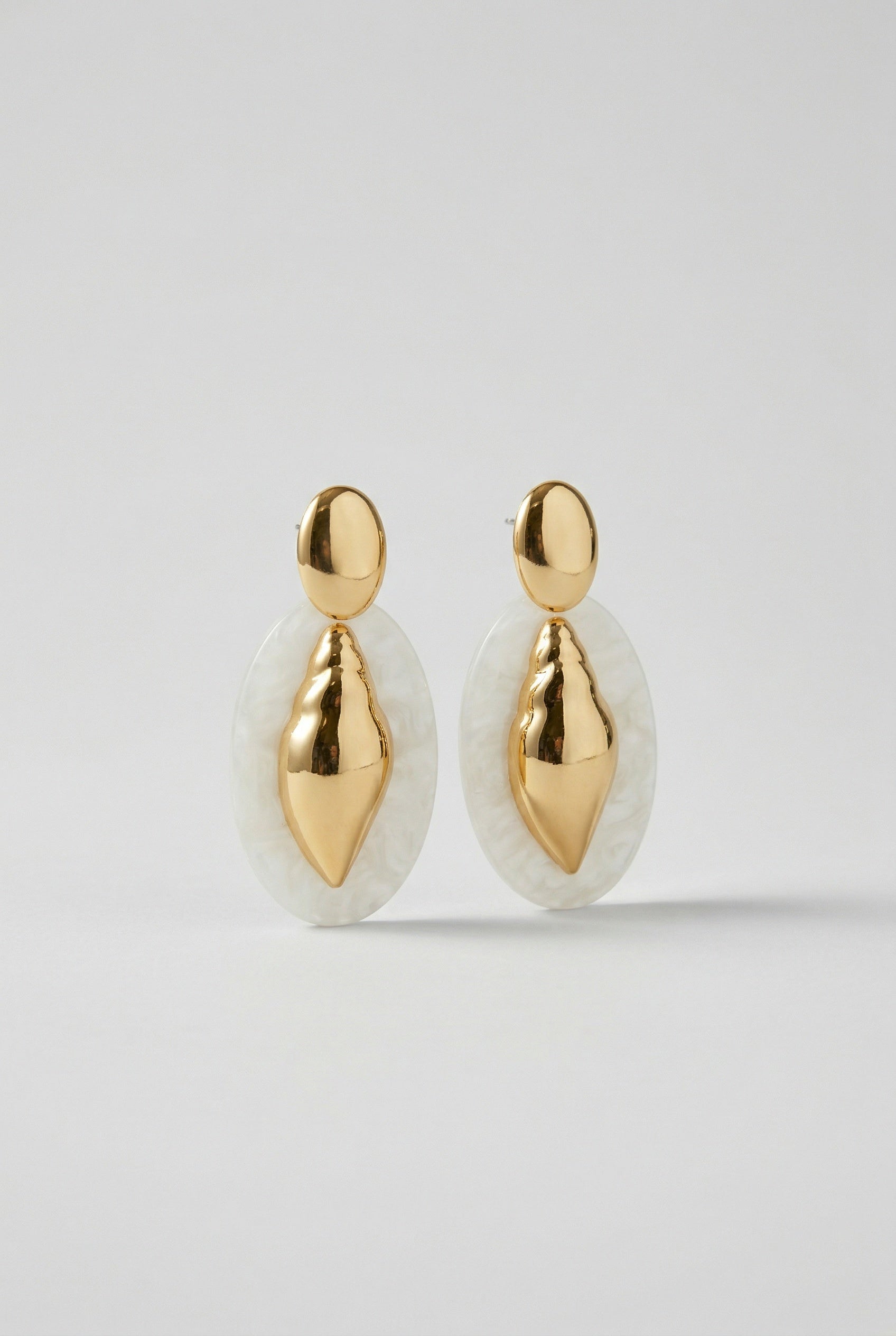 Pearlescent Shell Statement Earrings