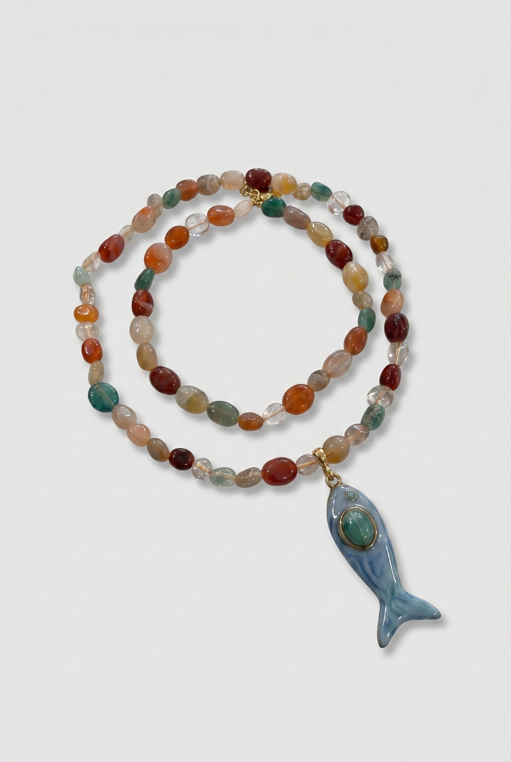 Colorful Beaded Fish Necklace