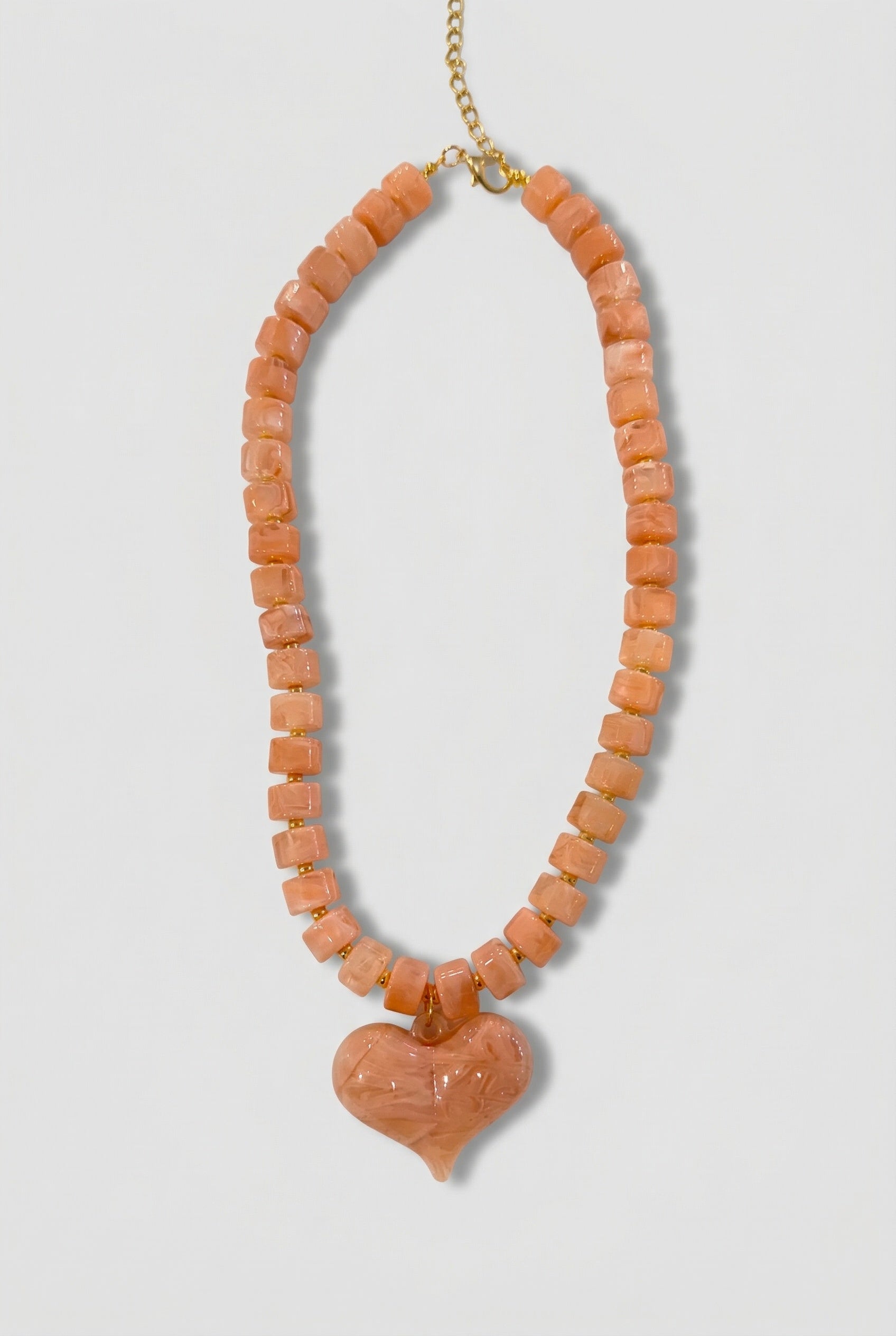Glass Heart Beaded Necklace