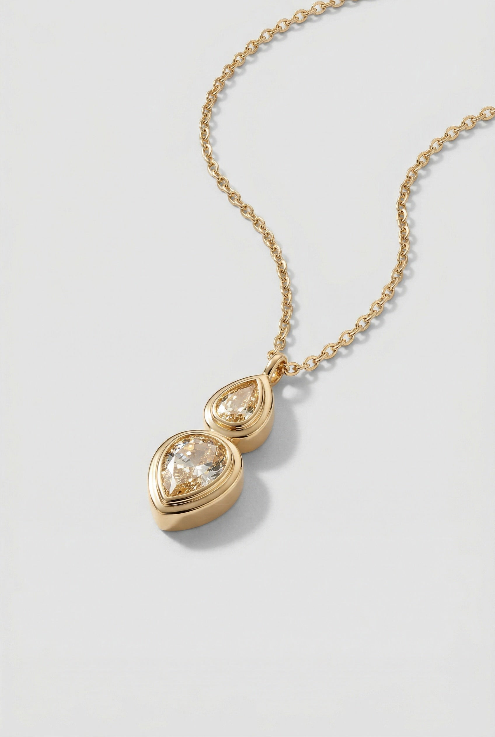 Golden Teardrop Pendant Necklace
