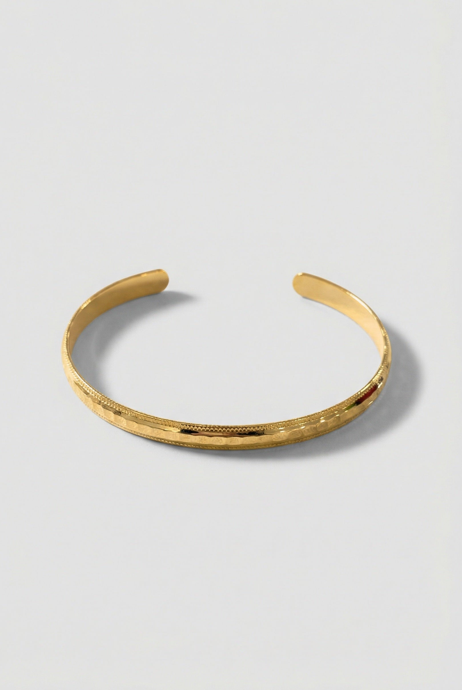 Gold Textured Open Cuff Bracelet