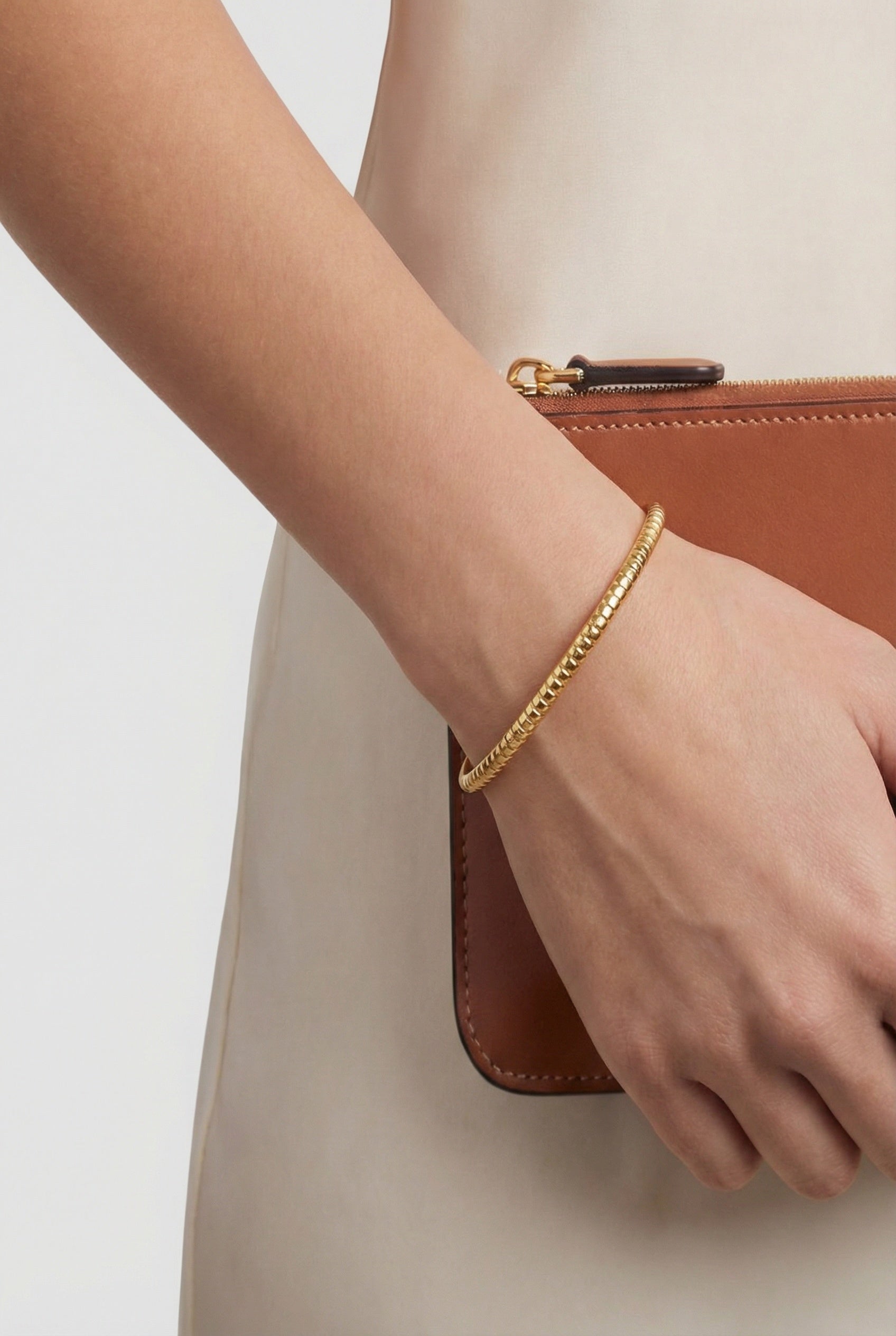 Textured Gold Band Bangle