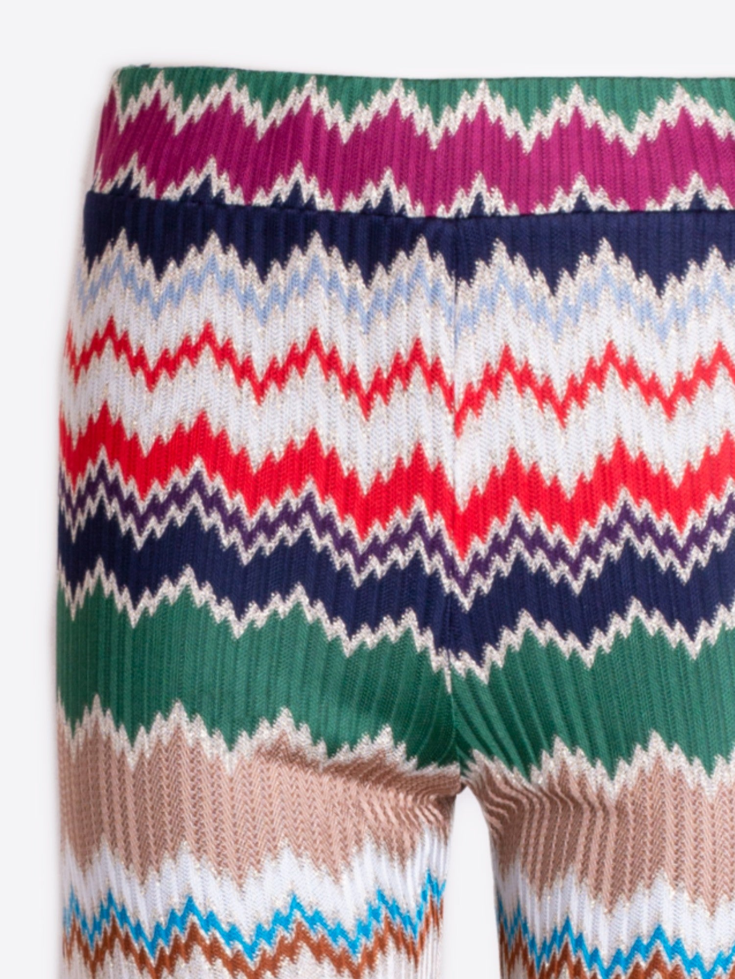 Vilagallo Green Herringbone Lurex Jacquard Trousers