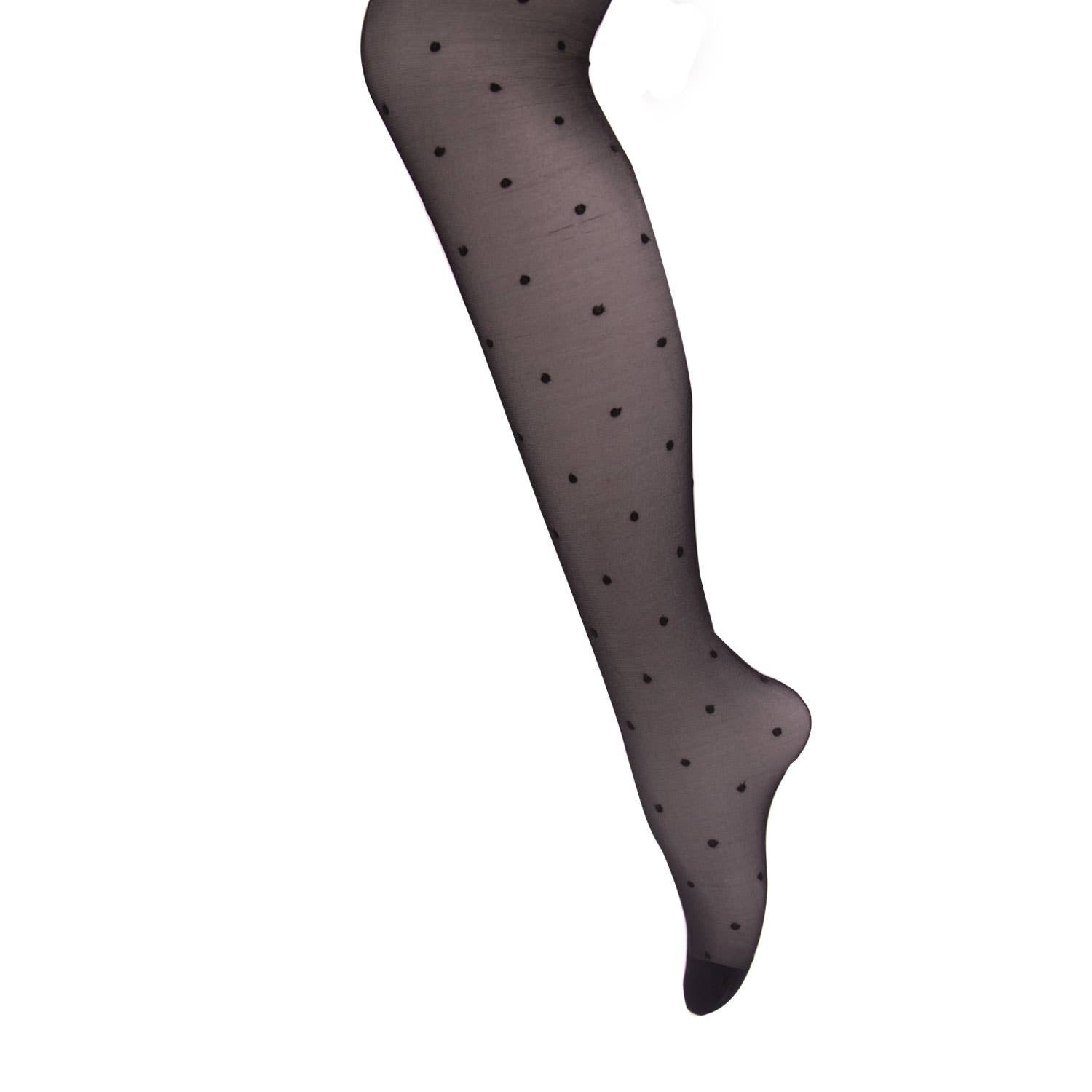 Polka Dot Black Sheer Tights