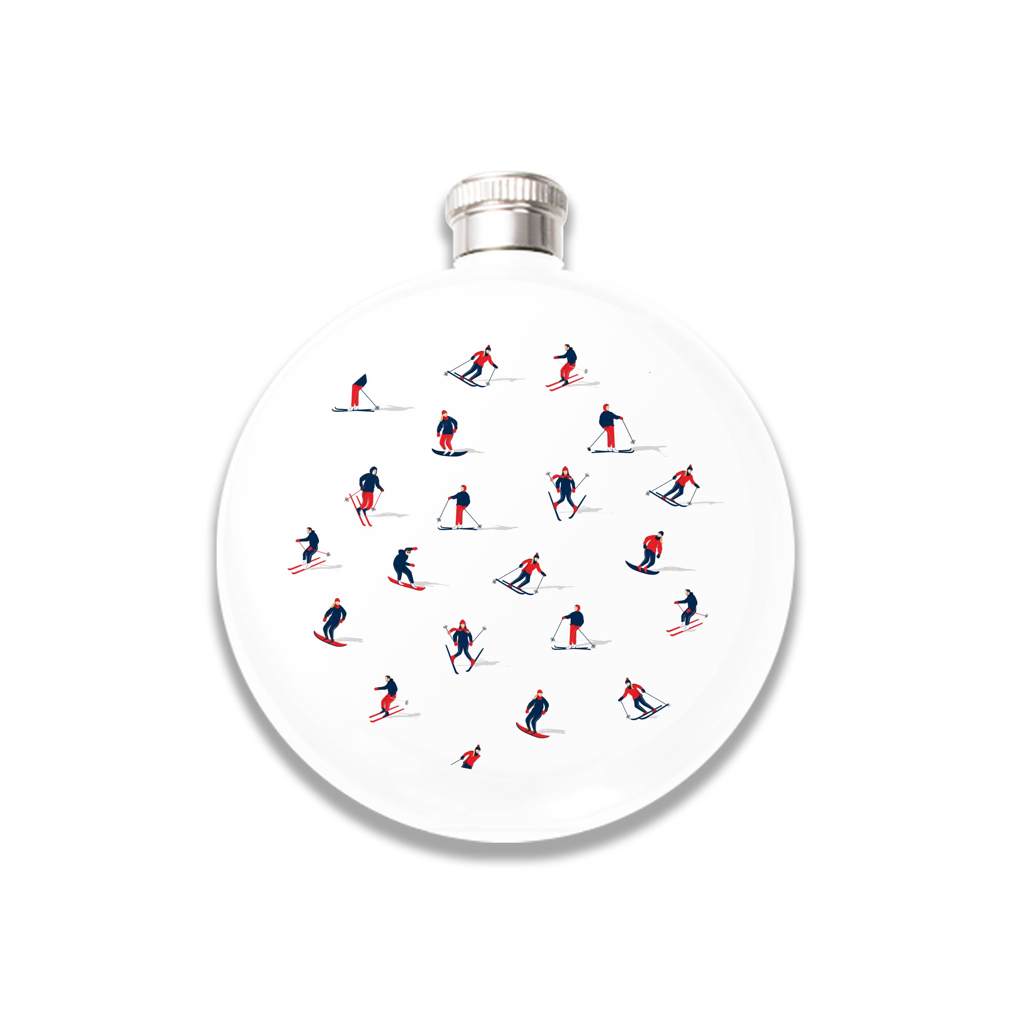 Mini Skiers Round Flask