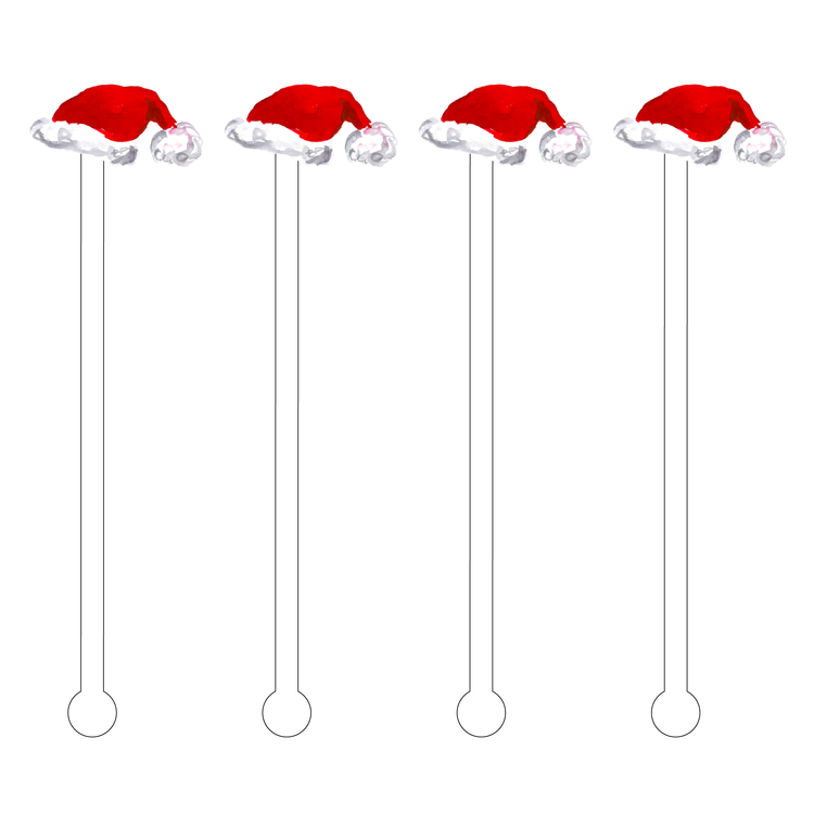 Santa Hat Acrylic Stir Sticks red front | MILK MONEY milkmoney.co | gift, holiday gifts, cute party gifts