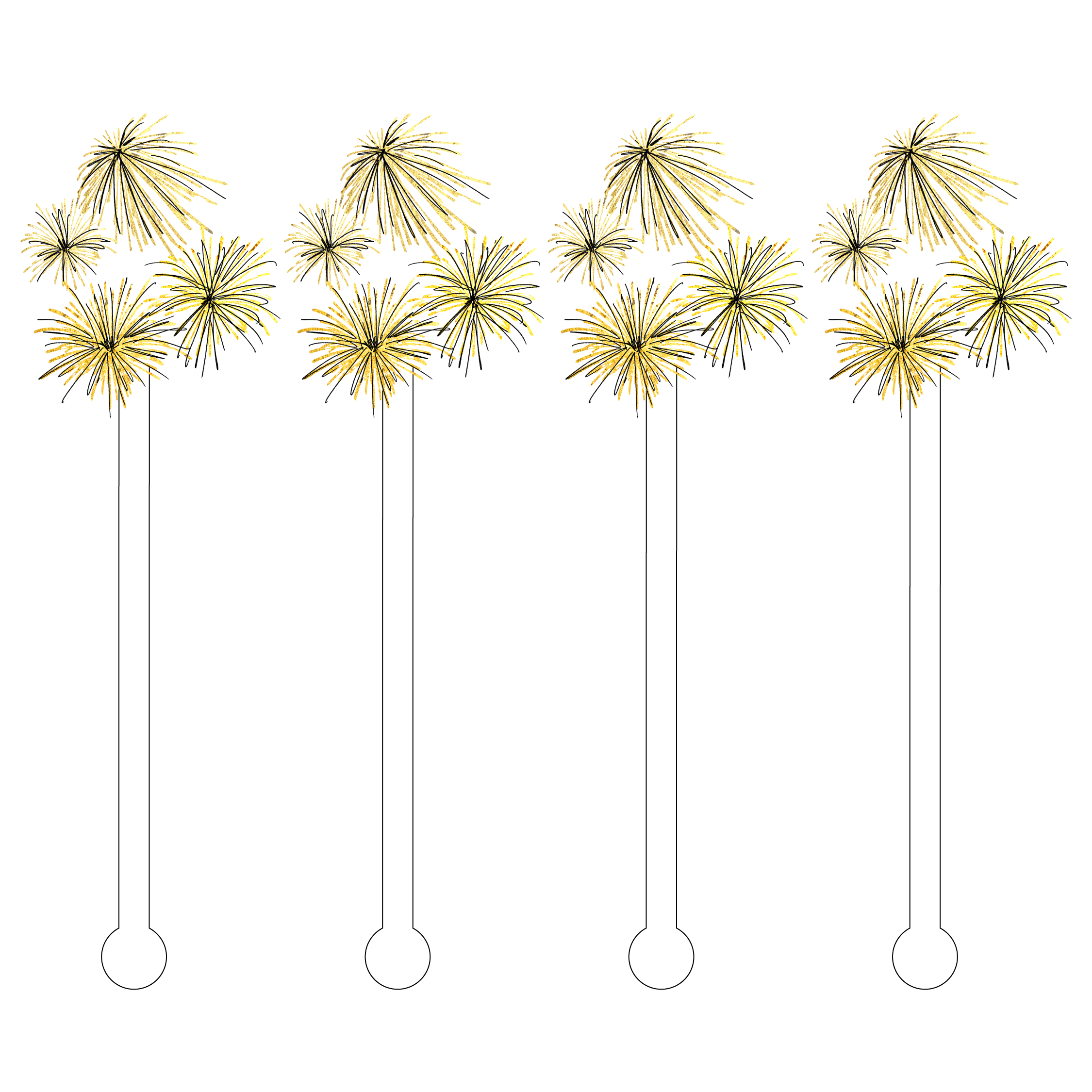 Gold Fireworks Acrylic Stir Sticks