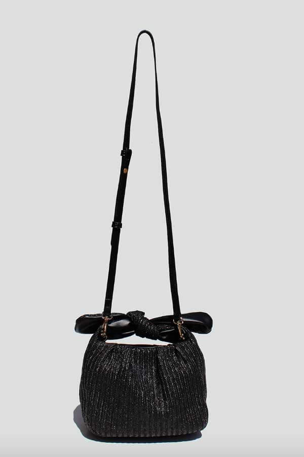 Bow Handle Straw Bag black front | MILK MONEY milkmoney.co | women's accessories. cute accessories. trendy accessories. cute accessories for girls. ladies accessories. women's fashion accessories.