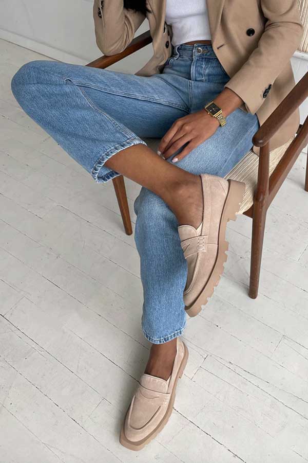 Dolce Vita Elias Loafer dune sand side | MILK MONEY milkmoney.co | cute shoes for women. ladies shoes. nice shoes for women. footwear for women. ladies shoes online. ladies footwear. womens shoes and boots. pretty shoes for women. beautiful shoes for women.