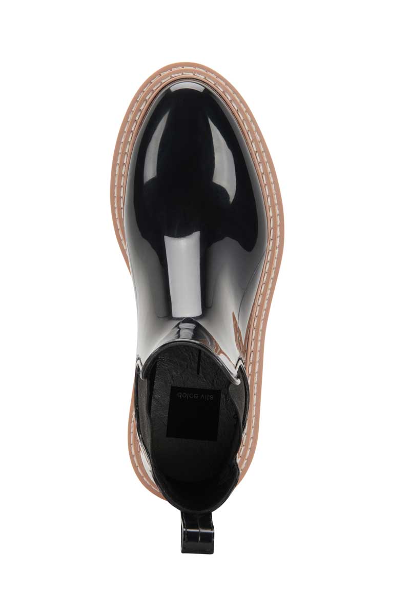 Dolce Vita Stormy H2O Waterproof Chelsea Boot ONYX PATENT STELLA top | MILK MONEY milkmoney.co | cute shoes for women. ladies shoes. nice shoes for women. ladies shoes online. ladies footwear. womens shoes and boots. pretty shoes for women. beautiful shoes for women.