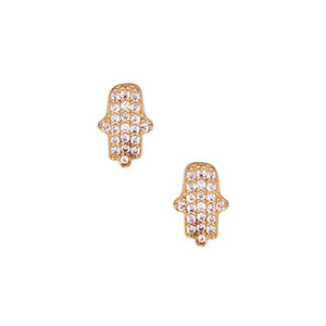 Everyday Hamsa Pave Stud Earrings gold front MILK MONEY
