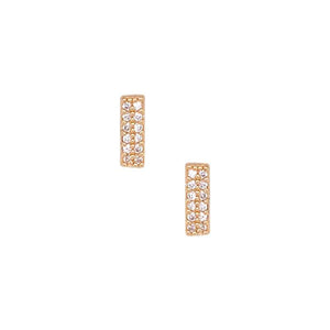 Everyday Pave Bar Stud Earrings gold front MILK MONEY