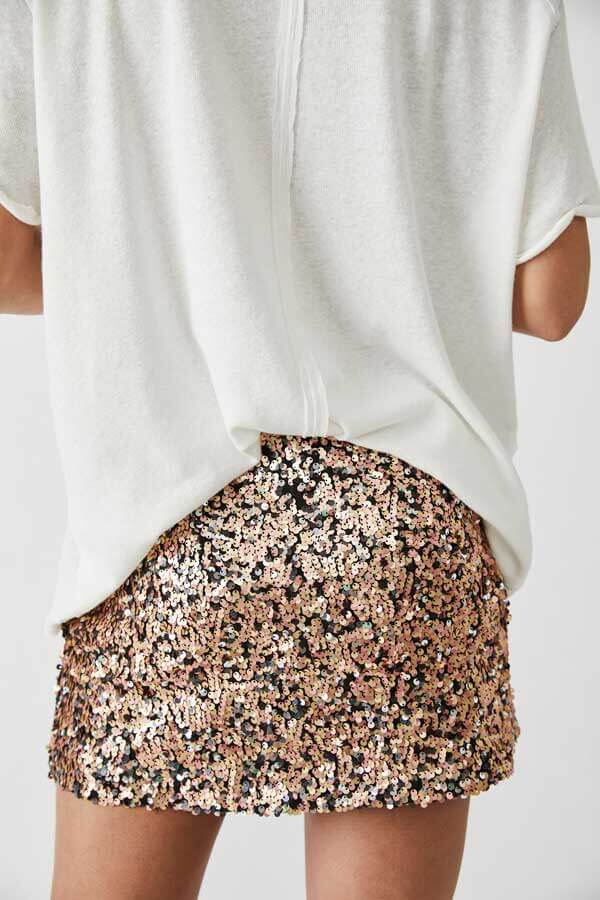 Free People Annalise Sequin Mini Skirt back | MILK MONEY milkmoney.co | free people clothing. boho chic clothing. boho fashion. boho fashion. boho clothing online. bohemian fashion. boho clothing brands. bohemian clothing brands. free spirit clothing. freedom clothing. bohemian chic clothing. bohem clothing. free people women's clothing. cute boho clothing. womens boho clothing.