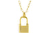 Lock Charm Necklace gold front MILK MONEY