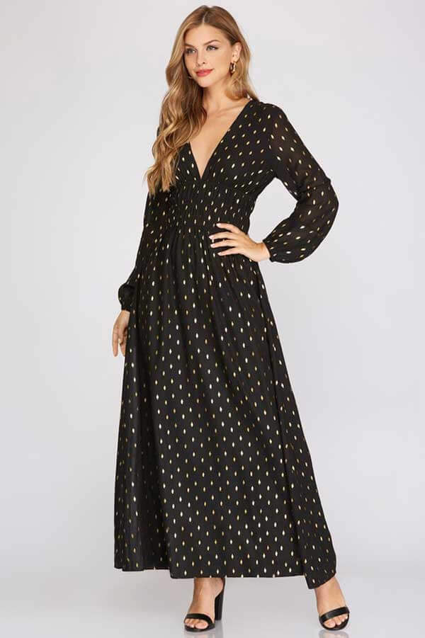 Fortune Maxi Dress Black, Evening Maxi Dress