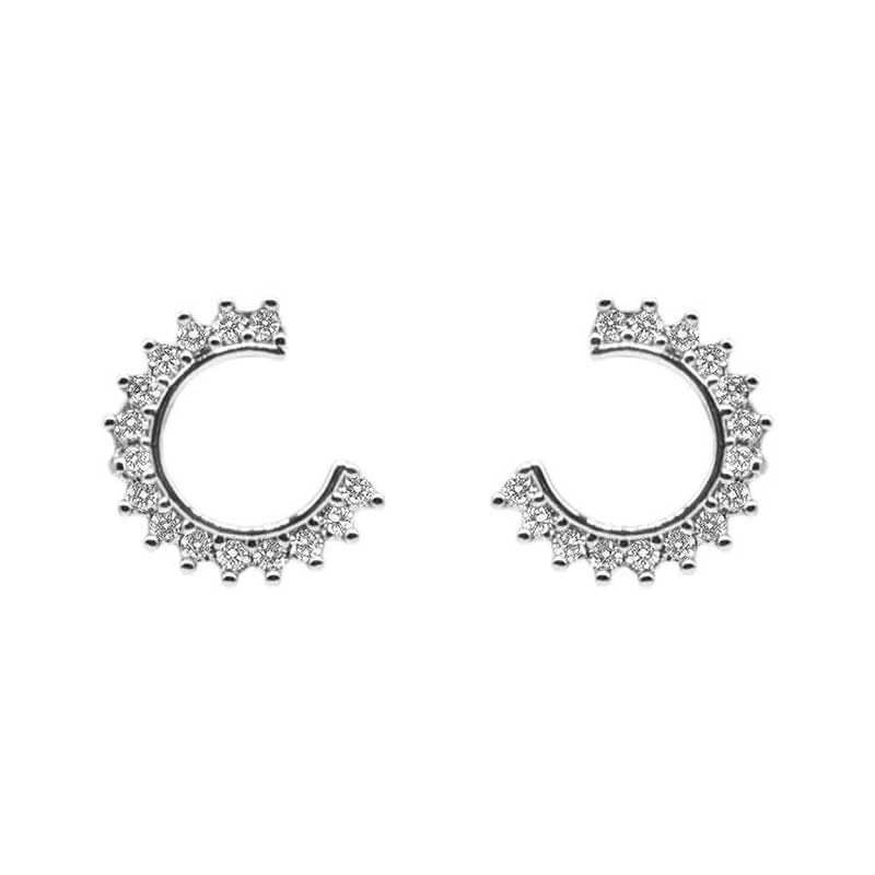 Open Circle Spiked Pavé Stud Earrings silver front | MILK MONEY milkmoney.co | cute earring sets. cute dangle earrings. cute hoop earrings. cute cheap earrings. cute cheap earrings. cute small earrings. fun dangle earrings. trendy dangle earrings. affordable earrings. trendy dangle earrings. cute drop earrings. cute trendy earrings.