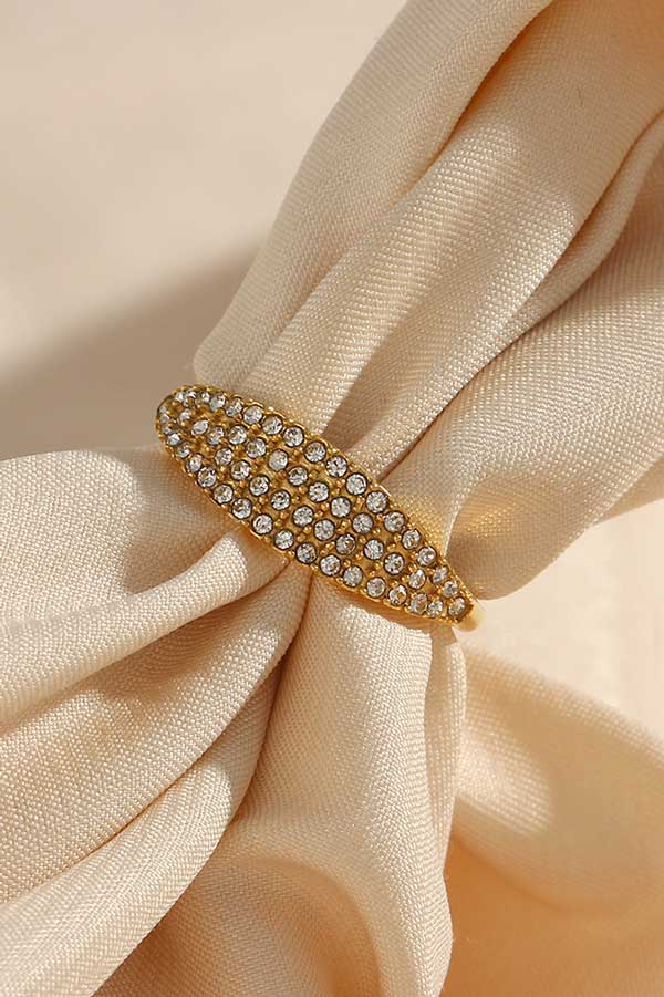 Pavé Thin Dome Ring gold front | MILK MONEY milkmoney.co | cute rings, simple rings, casual rings, simple rings for women, trendy rings, cute rings for women, cute cheap rings, casual rings for women