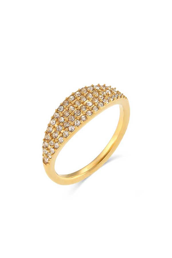 Pavé Thin Dome Ring gold front | MILK MONEY milkmoney.co | cute rings, simple rings, casual rings, simple rings for women, trendy rings, cute rings for women, cute cheap rings, casual rings for women
