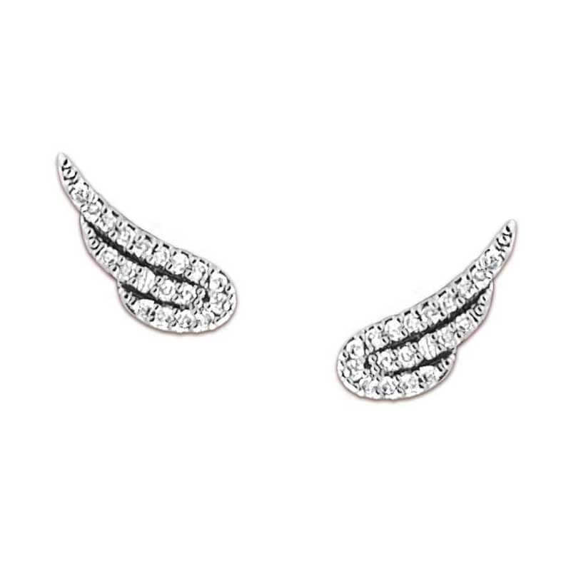 Pavé Wings Stud Earrings silver front | MILK MONEY milkmoney.co | cute earring sets. cute dangle earrings. cute hoop earrings. cute cheap earrings. cute cheap earrings. cute small earrings. fun dangle earrings. trendy dangle earrings. affordable earrings. trendy dangle earrings. cute drop earrings. cute trendy earrings.