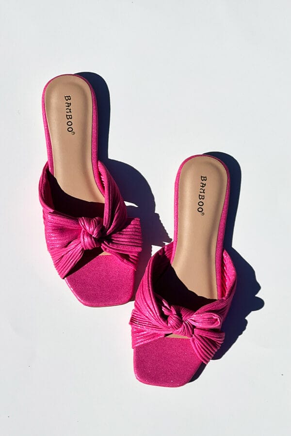  Women Flip Flops Bow Flat Sandals Summer Pink Size