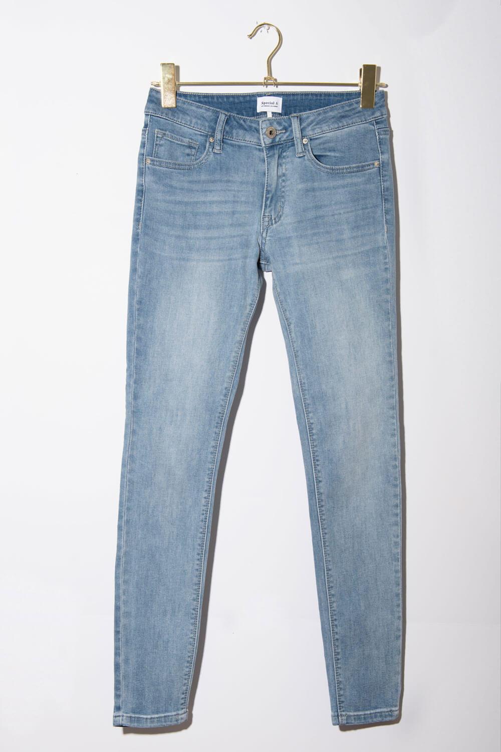 Skinny Mid Rise Light Wash Jeans