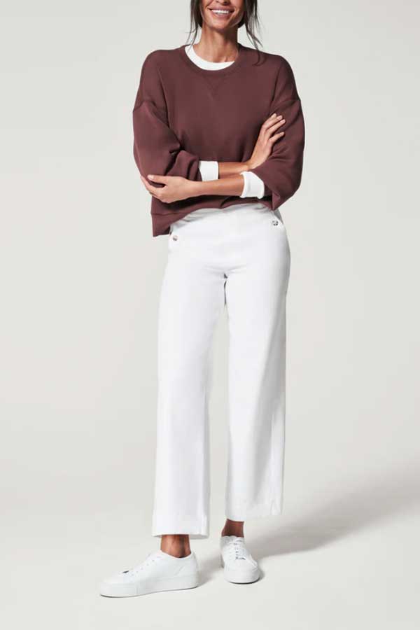 SPANX® Stretch Twill Cropped Wide Leg Pant