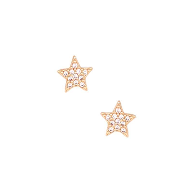 Star Pave Stud Earrings gold front MILK MONEY
