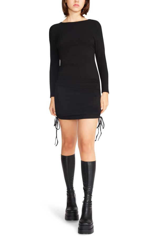 Steve Madden #1 Crush Dress black side | MILK MONEY milkmoney.co | cute clothes for women. womens online clothing. trendy online clothing stores. womens casual clothing online. trendy clothes online. trendy women's clothing online. ladies online clothing stores. trendy women's clothing stores. cute female clothes.