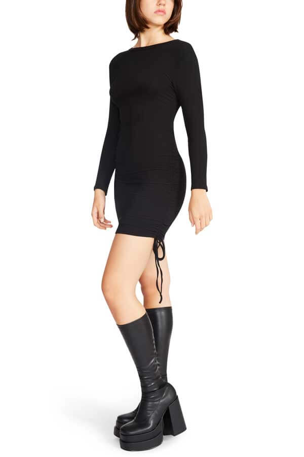 Steve Madden #1 Crush Dress black side | MILK MONEY milkmoney.co | cute clothes for women. womens online clothing. trendy online clothing stores. womens casual clothing online. trendy clothes online. trendy women's clothing online. ladies online clothing stores. trendy women's clothing stores. cute female clothes.