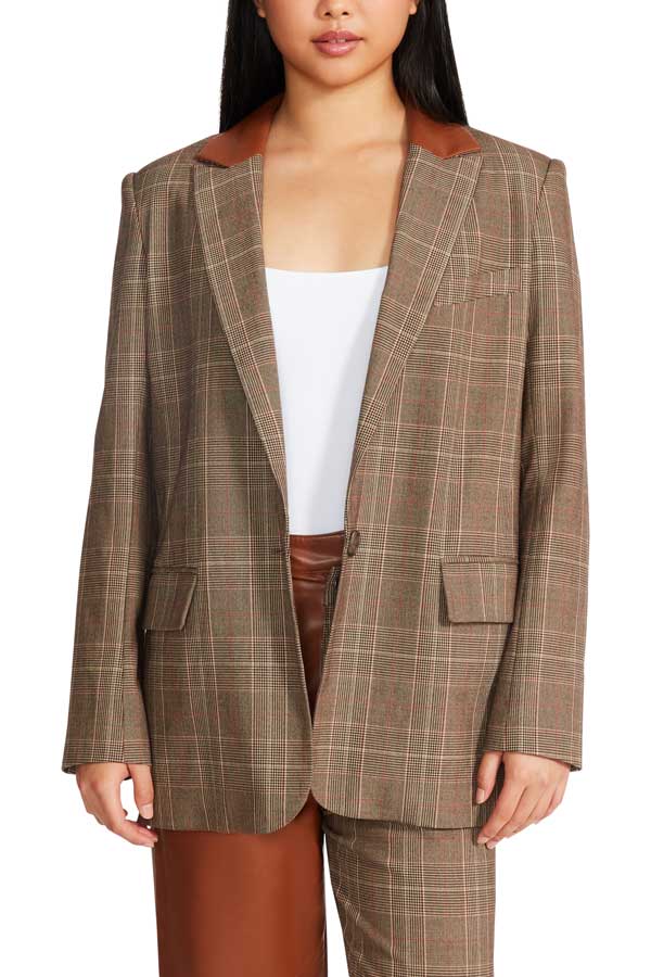 Steve Madden Audrey Blazer brown front | MILK MONEY milkmoney.co | cute clothes for women. womens online clothing. trendy online clothing stores. womens casual clothing online. trendy clothes online. trendy women's clothing online. ladies online clothing stores. trendy women's clothing stores. cute female clothes.