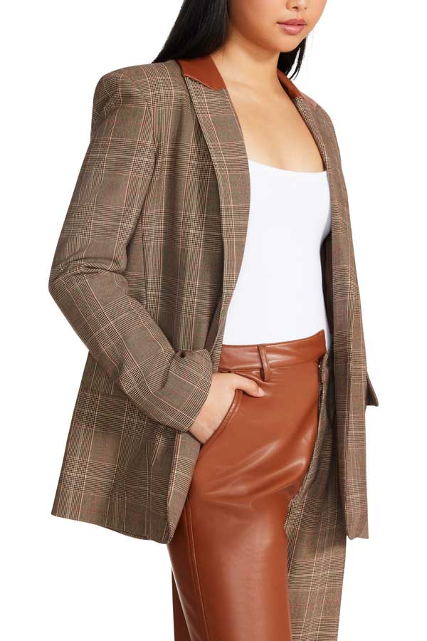 Steve Madden Audrey Blazer brown size | MILK MONEY milkmoney.co | cute clothes for women. womens online clothing. trendy online clothing stores. womens casual clothing online. trendy clothes online. trendy women's clothing online. ladies online clothing stores. trendy women's clothing stores. cute female clothes.