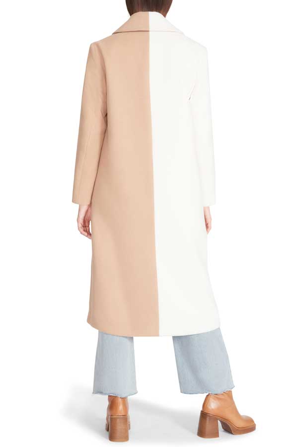 Steve Madden Caroline Colorblock Coat camel back | MILK MONEY milkmoney.co | cute jackets for women. cute coats. cool jackets for women. stylish jackets for women. trendy jackets for women. trendy womens coats.