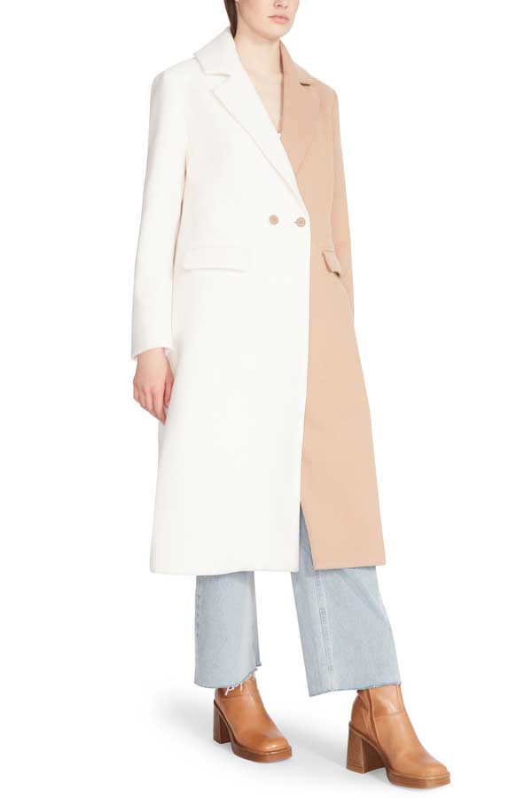 Steve Madden Caroline Colorblock Coat camel front | MILK MONEY milkmoney.co | cute jackets for women. cute coats. cool jackets for women. stylish jackets for women. trendy jackets for women. trendy womens coats.