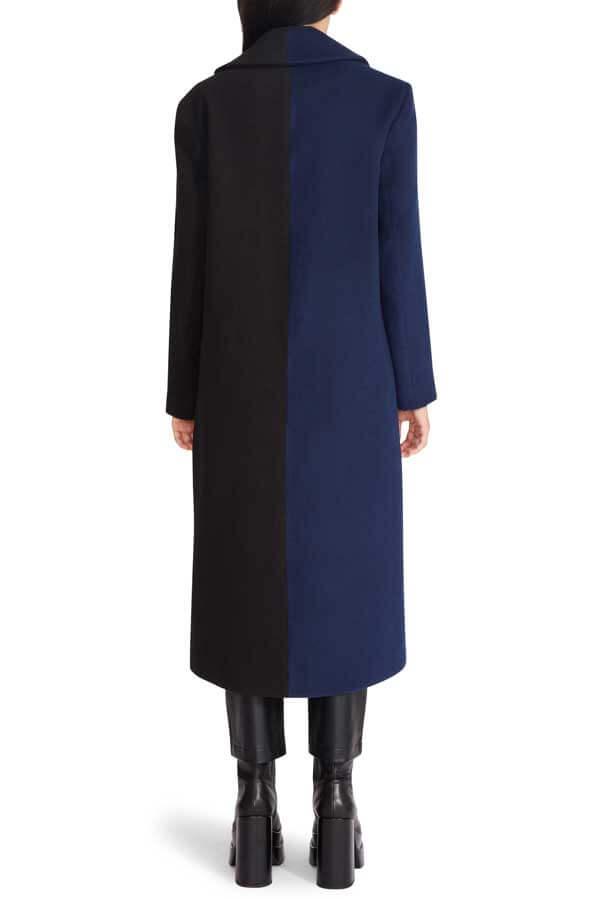 Steve Madden Caroline Colorblock Coat navy back | MILK MONEY milkmoney.co | cute jackets for women. cute coats. cool jackets for women. stylish jackets for women. trendy jackets for women. trendy womens coats.