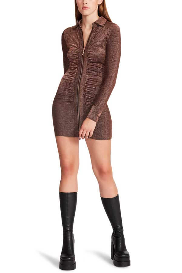 Steve Madden Isabel Dress copper front | MILK MONEY milkmoney.co | cute clothes for women. womens online clothing. trendy online clothing stores. womens casual clothing online. trendy clothes online. trendy women's clothing online. ladies online clothing stores. trendy women's clothing stores. cute female clothes.