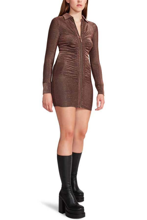 Steve Madden Isabel Dress copper front | MILK MONEY milkmoney.co | cute clothes for women. womens online clothing. trendy online clothing stores. womens casual clothing online. trendy clothes online. trendy women's clothing online. ladies online clothing stores. trendy women's clothing stores. cute female clothes.