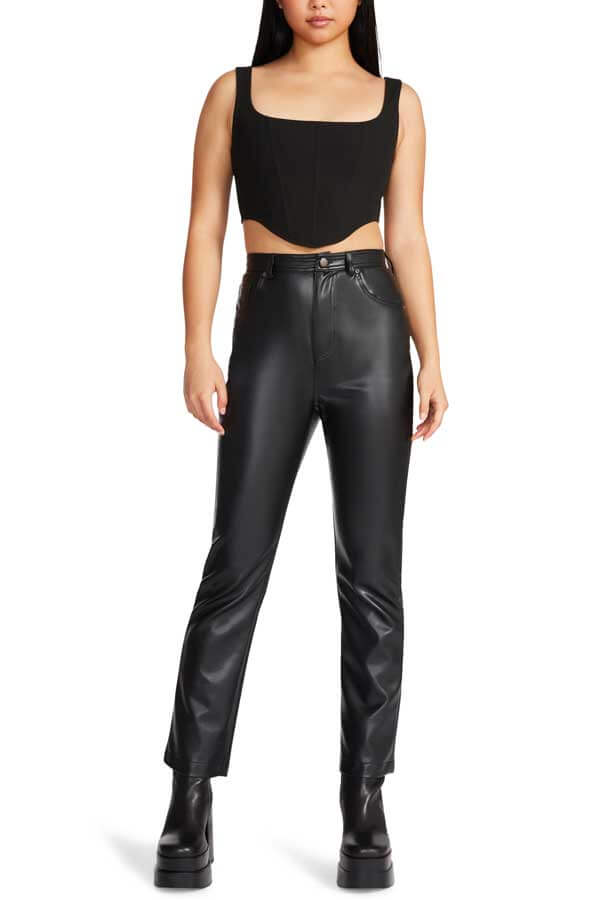 Steve Madden Josie Pant black front | MILK MONEY milkmoney.co | cute clothes for women. womens online clothing. trendy online clothing stores. womens casual clothing online. trendy clothes online. trendy women's clothing online. ladies online clothing stores. trendy women's clothing stores. cute female clothes.