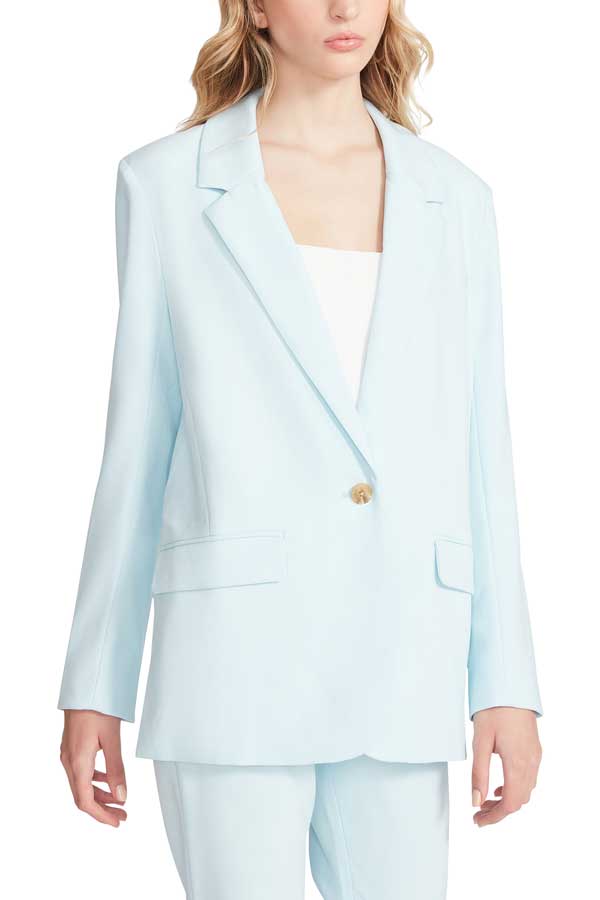Steve Madden Kaira Blazer light blue front | MILK MONEY milkmoney.co | cute jackets for women. cute coats. cool jackets for women. stylish jackets for women. trendy jackets for women. trendy womens coats.