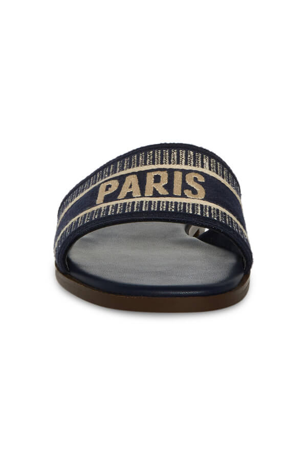 Steve Madden Knox Sandal navy front | MILK MONEY milkmoney.co | cute sandals for women. cute slides for women. trendy womens sandals. women sandals online. pretty sandals for women. cute slides womens.