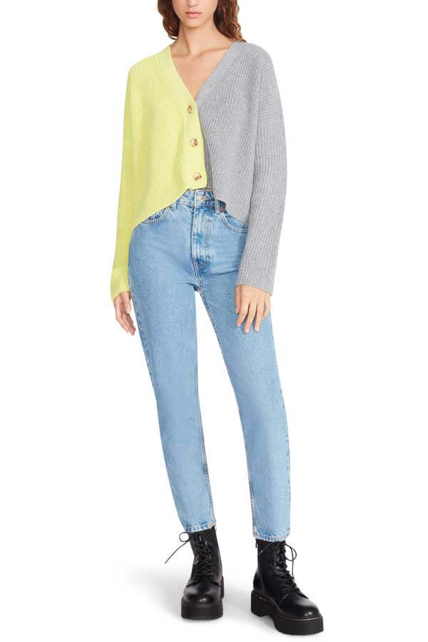 Steve Madden Paxton Cardigan lime front| MILK MONEY milkmoney.co | cute sweaters for women. cute knit sweaters. cute pullover sweaters