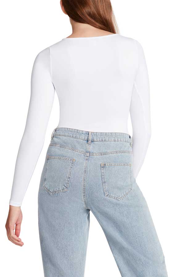 Steve Madden Rosa Top white back | MILK MONEY milkmoney.co | cute tops for women. trendy tops for women. cute blouses for women. stylish tops for women. pretty womens tops.