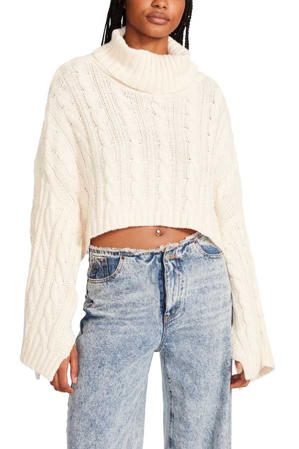 Steve Madden Sloane Sweater ivory front | MILK MONEY milkmoney.co | cute sweaters for women. cute knit sweaters. cute pullover sweaters